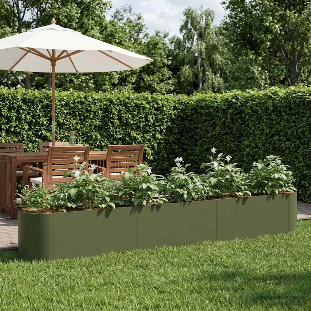 Vidaxl verhoogd tuinbed olijfgroen 280 x 40 x 40 cm