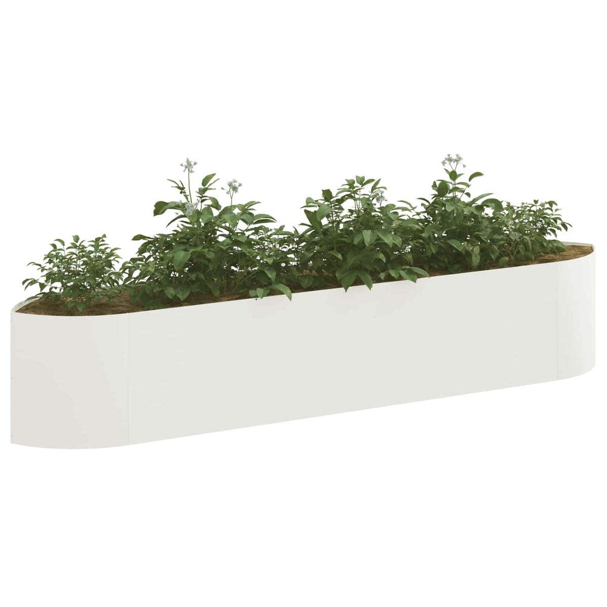 Vidaxl verhoogd tuinbed wit 220 x 40 x 40 cm staal