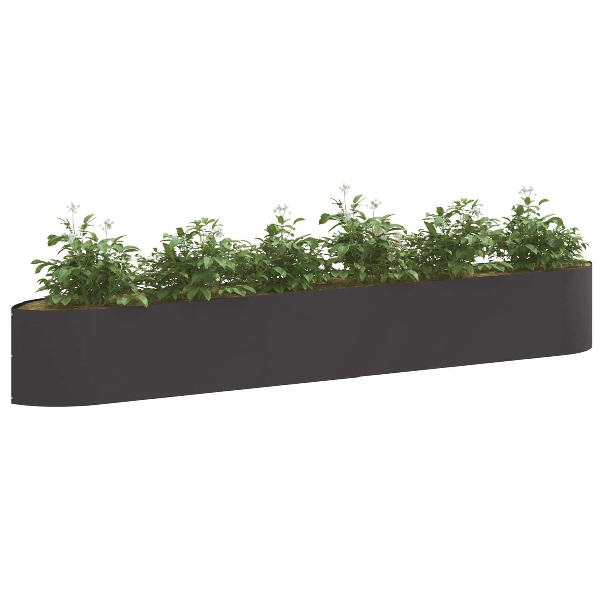 Vidaxl verhoogd tuinbed zwart 300 x 40 x 40 cm staal