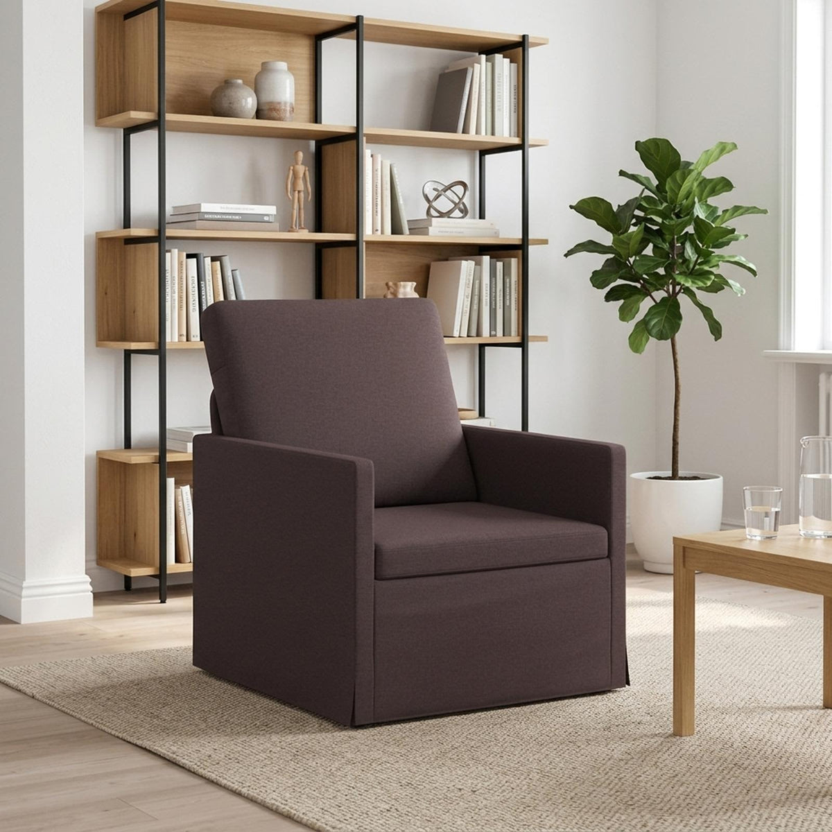 Vidaxl fauteuil donkerbruin 70 x 81 x 82 cm stof