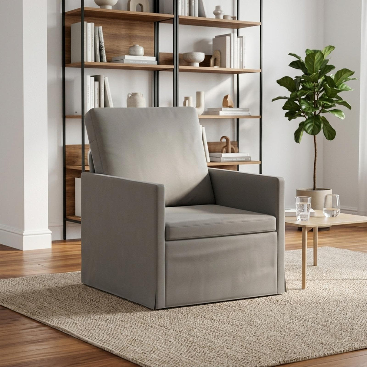 Vidaxl fauteuil lichtgrijs 70 x 81 x 82 cm fluweel