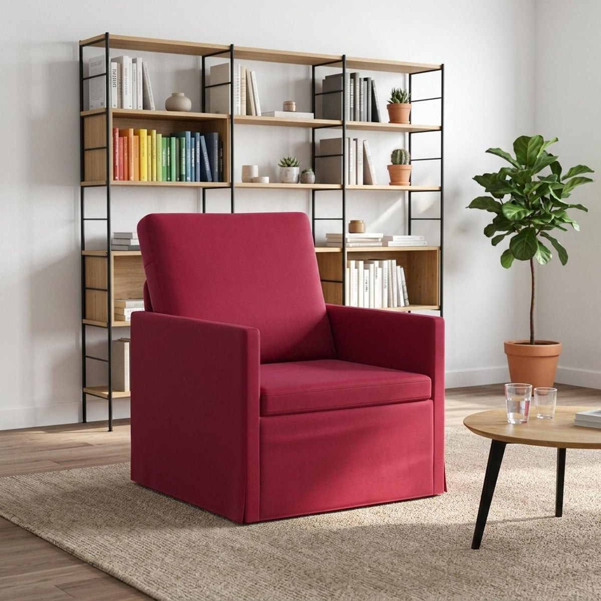 Vidaxl fauteuil wijnrood 70 x 81 x 82 cm fluweel