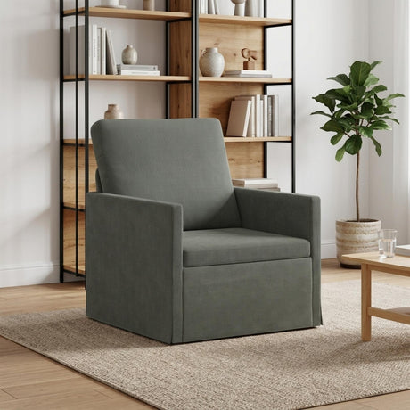 Vidaxl fauteuil donkergrijs 70 x 81 x 82 cm katoen stof