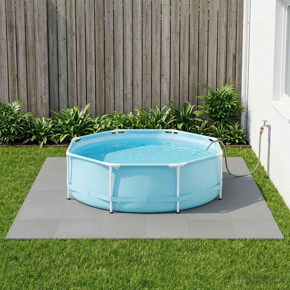 Vidaxl zwembad grondmat 6 st grijs 2,16 m² eva schuim
