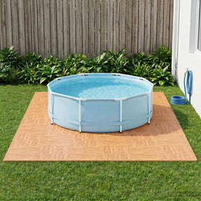 Vidaxl zwembad grondmat 24 st hout 8,64 m² eva schuim