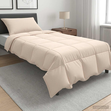 Vidaxl dekbedset 2 st 135 x 200 cm alle seizoenen kapokvezel beige