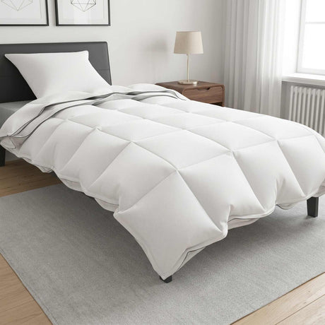Vidaxl dekbedset met kussen wit 135 x 200 cm katoen, bamboe, polyester