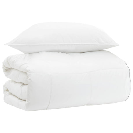 Vidaxl dekbedset met kussen wit 140 x 200 cm katoen, bamboe, polyester