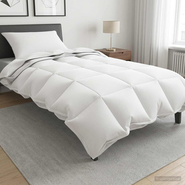 Vidaxl jaar rond dekbed set 2 st 135 x 200 cm alle seizoenen wit