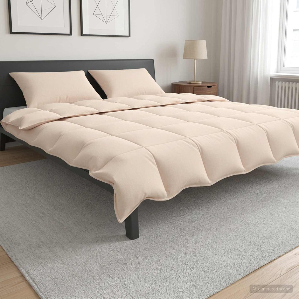 Vidaxl dekbedset 2 st 200 x 200 cm alle seizoenen kapokvezel beige