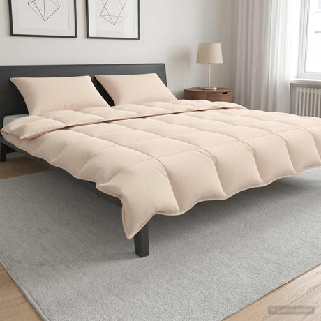 Vidaxl dekbedset 2 st 200 x 220 cm alle seizoenen kapokvezel beige