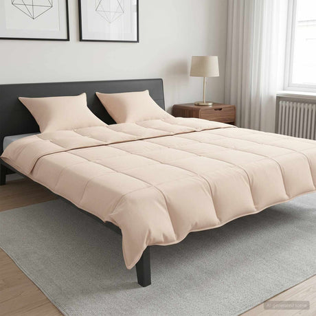 Vidaxl dekbedset 2 st 260 x 220 cm alle seizoenen kapokvezel beige