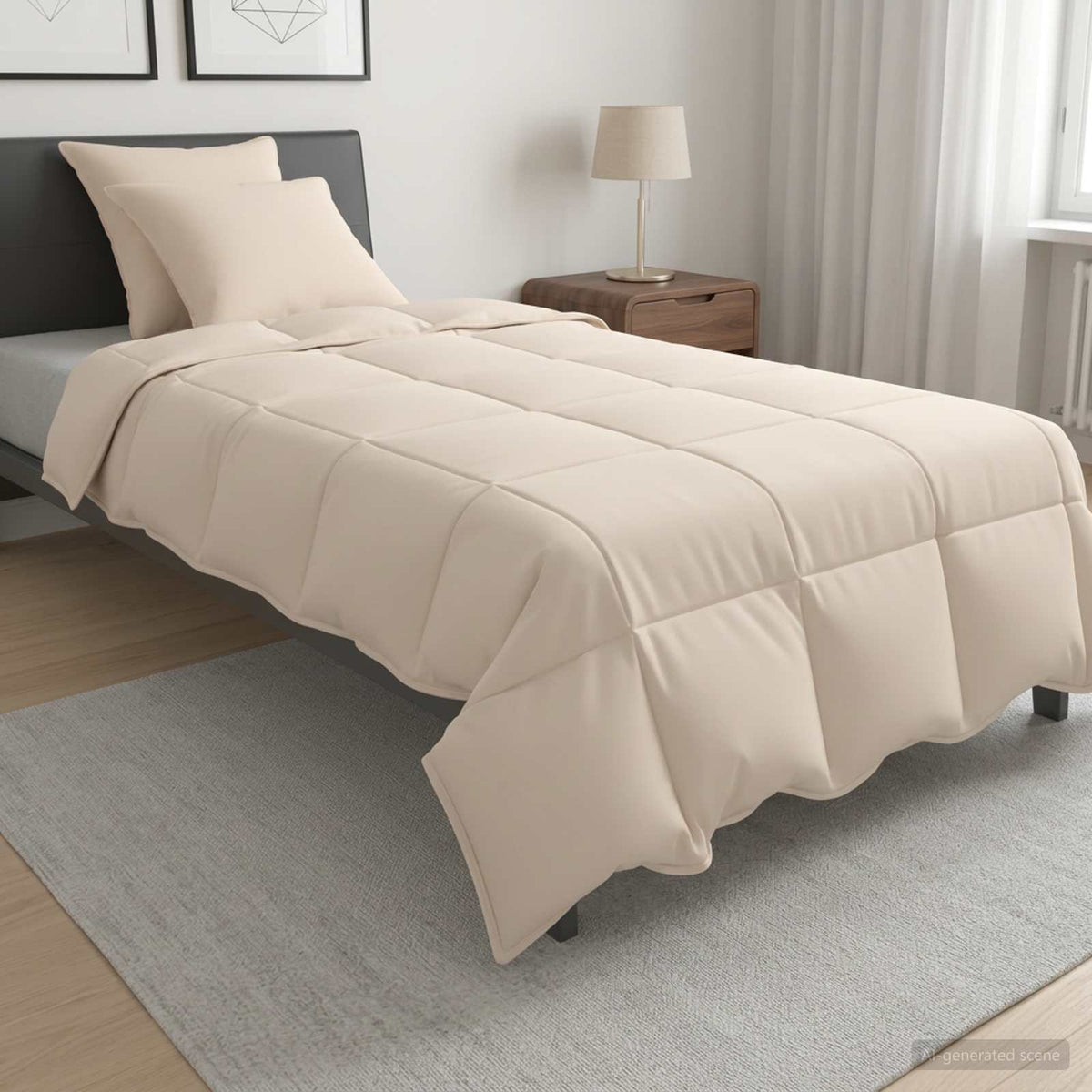 Vidaxl dekbedset 2 st 135 x 220 cm alle seizoenen kapokvezel beige