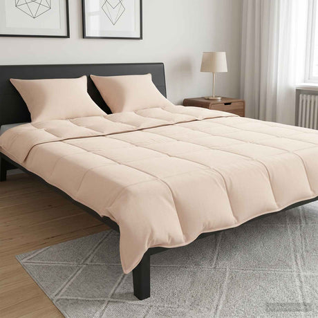 Vidaxl dekbedset 2 st 200 x 240 cm 250 gsm natuurlijke kapok beige