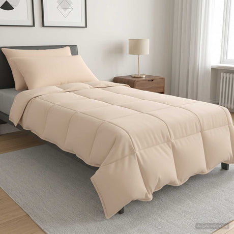 Vidaxl dekbedset 2 st 140 x 220 cm 250 gsm natuurlijke kapok beige