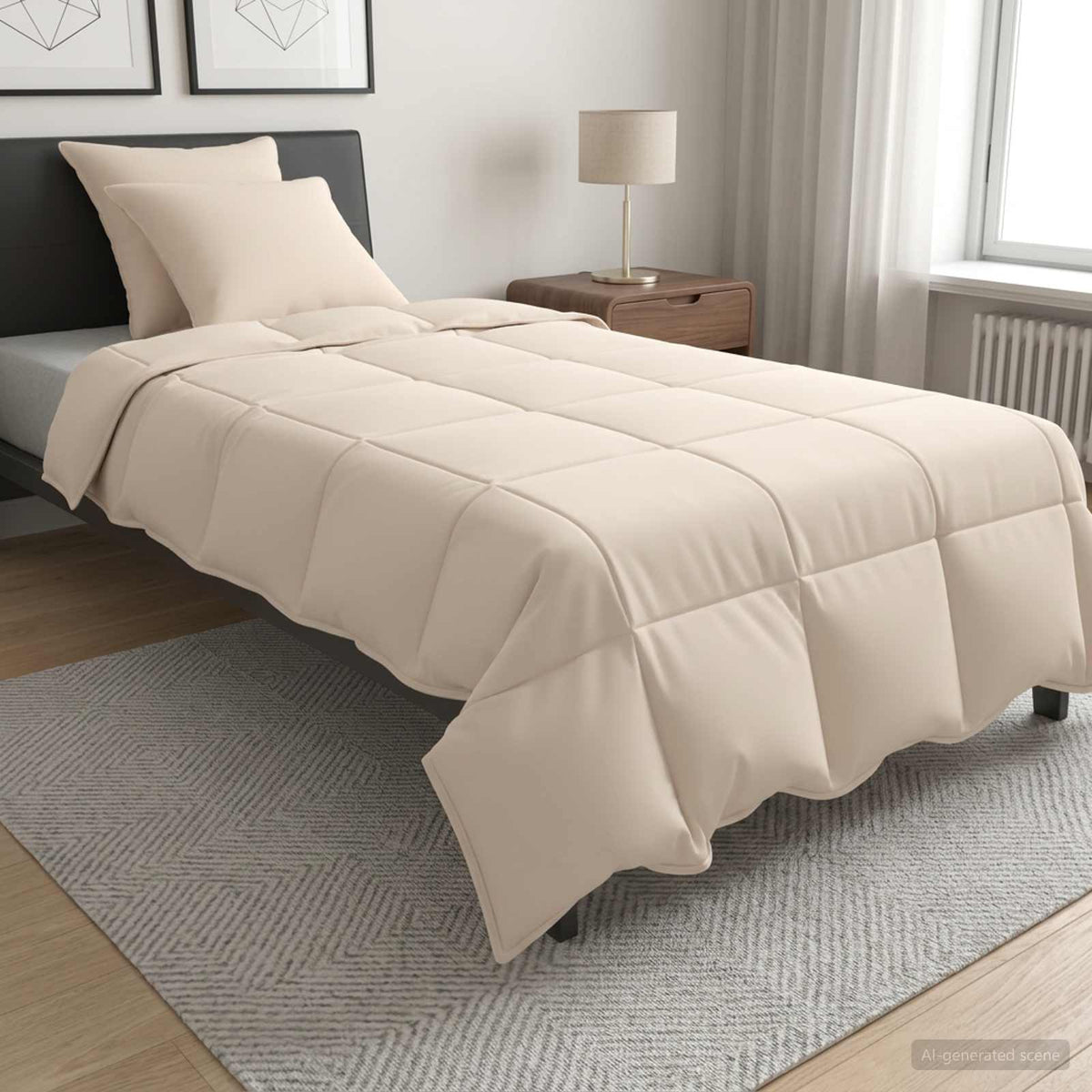 Vidaxl dekbedset 2 st 155 x 220 cm 250 gsm natuurlijke kapok beige