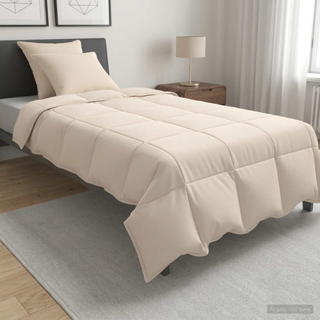 Vidaxl dekbedset 2 st 155 x 220 cm alle seizoenen kapokvezel beige