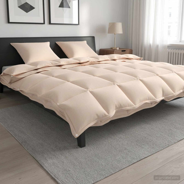 Vidaxl dekbedset 2 st 200 x 240 cm kapok en polyester beige