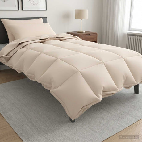 Vidaxl dekbedset 2 st 155 x 220 cm kapok en polyester beige