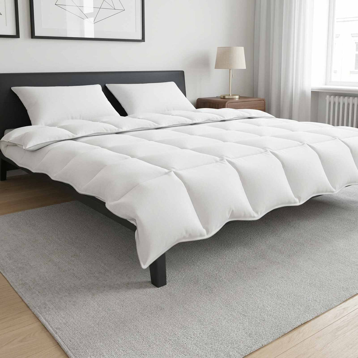 Vidaxl dekbed set 200 x 200 cm nee katoen, bamboe, polyester wit