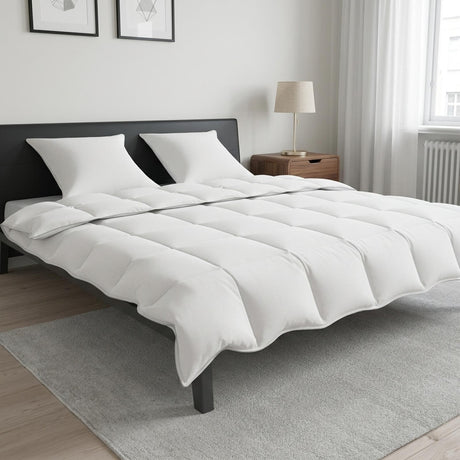 Vidaxl dekbed set 200 x 200 cm nee katoen, bamboe, polyester wit