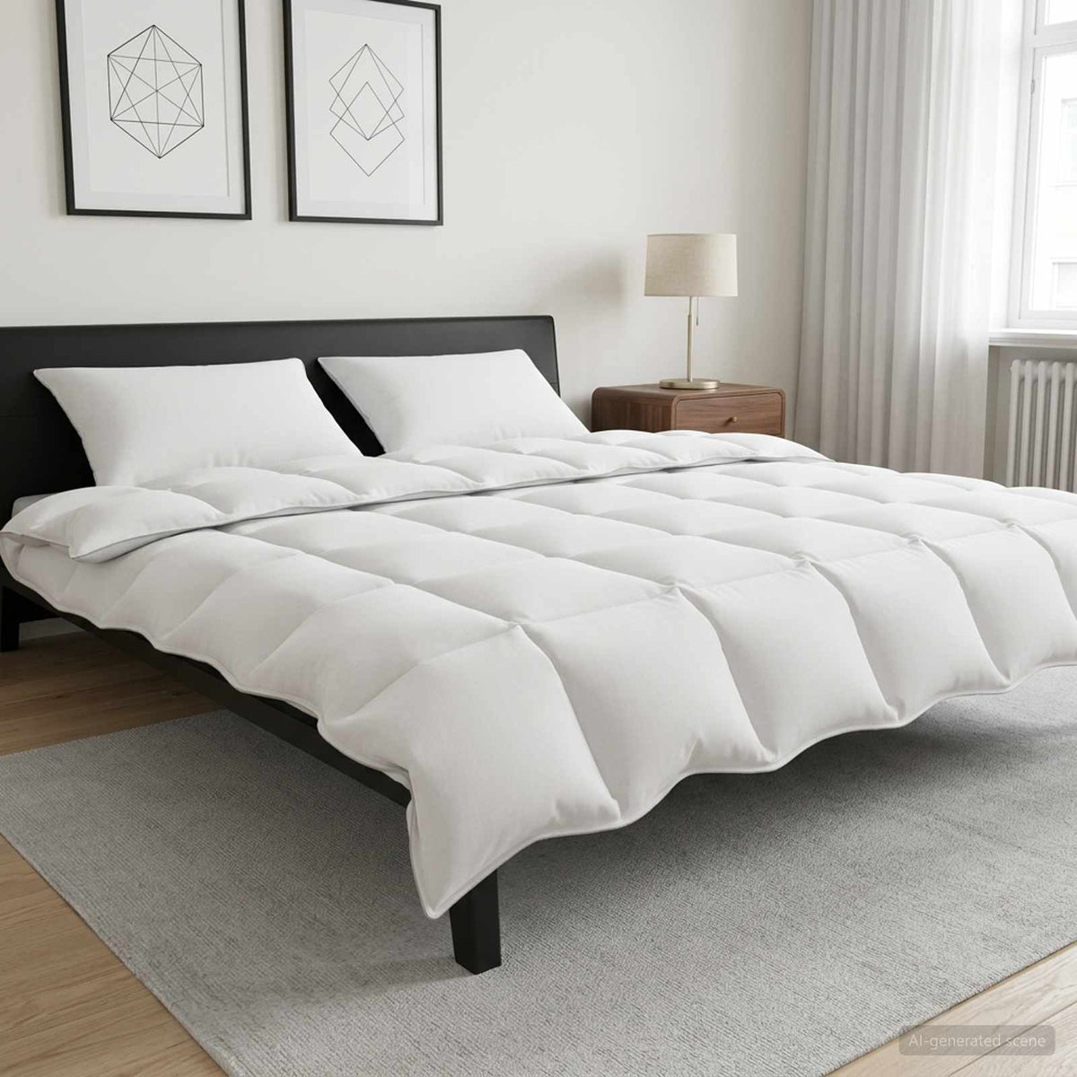 Vidaxl dekbedset met kussen wit 200 x 200 cm polyester, bamboe