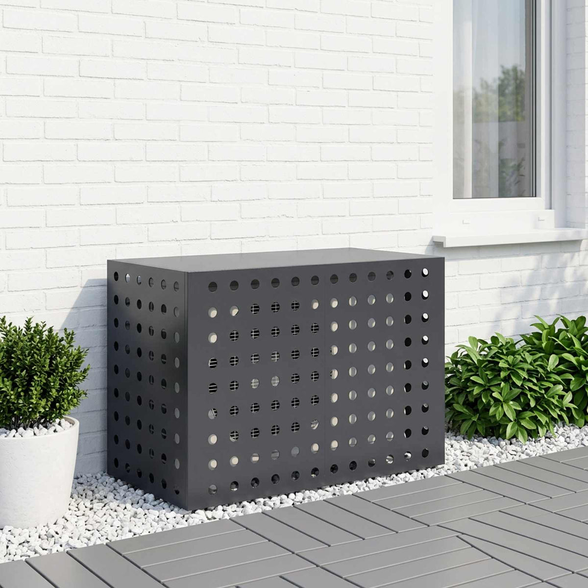Vidaxl airconditioner hoes antraciet 100 x 50 x 70 cm staal