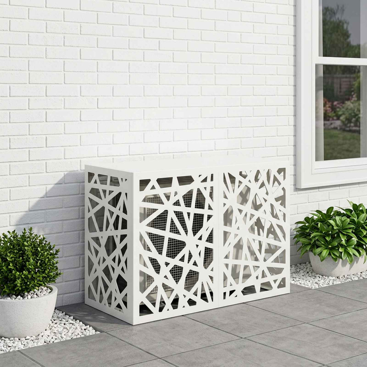 Vidaxl airconditioner hoes wit 90 x 40 x 60 cm staal