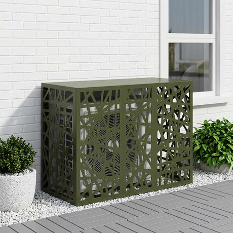 Vidaxl airconditioner hoes olijfgroen 110 x 50 x 80 cm staal