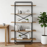 Vidaxl boekenrek 5-laags 100 x 35 x 175,5 cm pb artisanaal eiken