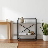 Vidaxl boekenrek 2-laags 100 x 35 x 70 cm pb grijs sonoma