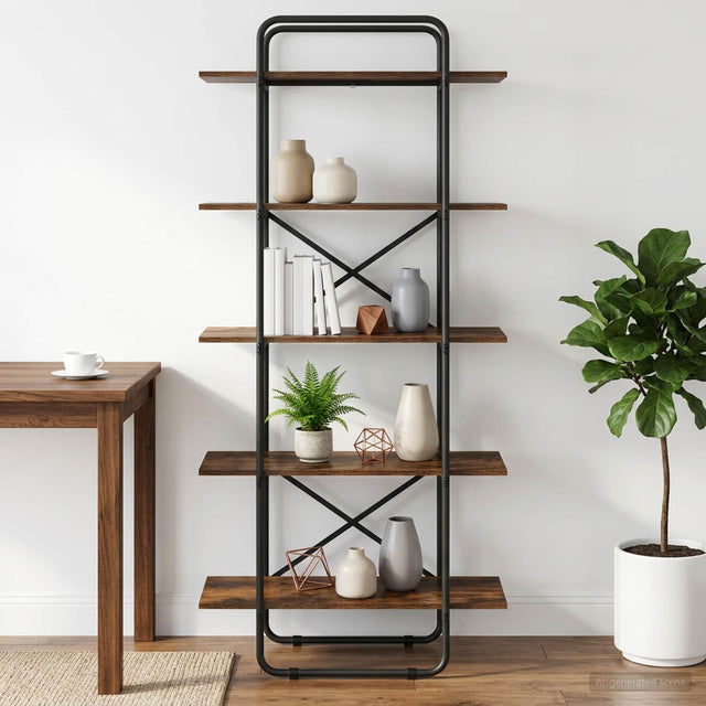 Vidaxl boekenrek 5-laags 80 x 35 x 175,5 cm pb gerookt eiken