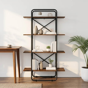 Vidaxl boekenrek 4-laags 80 x 35 x 140 cm pb gerookt eiken