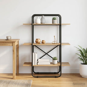 Vidaxl boekenrek 3-laags 80 x 35 x 105 cm pb artisanaal eiken