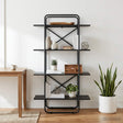 Vidaxl boekenrek 4-laags 60 x 35 x 140 cm pb zwart eiken
