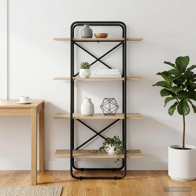 Vidaxl boekenrek 4-laags 60 x 35 x 140 cm pb sonoma eiken