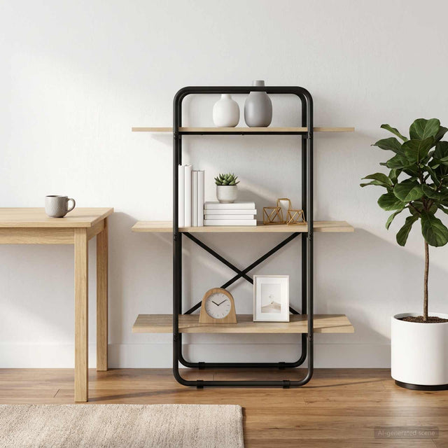 Vidaxl boekenrek 3-laags 60 x 35 x 105 cm pb sonoma eiken
