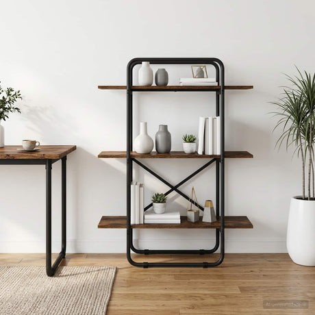 Vidaxl boekenrek 3-laags 60 x 35 x 105 cm pb gerookt eiken