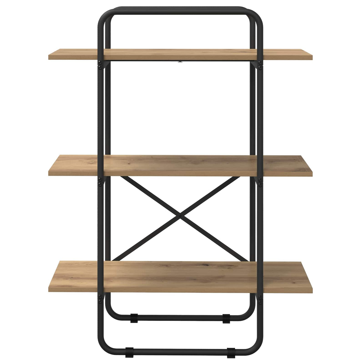 Vidaxl boekenrek 3-laags 60 x 35 x 105 cm pb artisanaal eiken