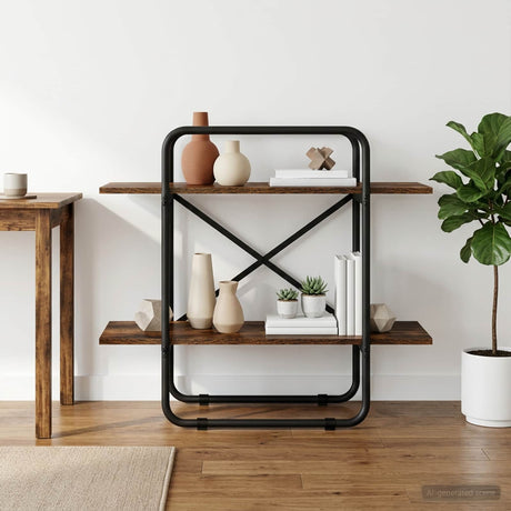 Vidaxl boekenrek 2-laags 60 x 35 x 70 cm pb gerookt eiken
