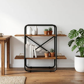 Vidaxl boekenrek 2-laags 60 x 35 x 70 cm pb eikenhout