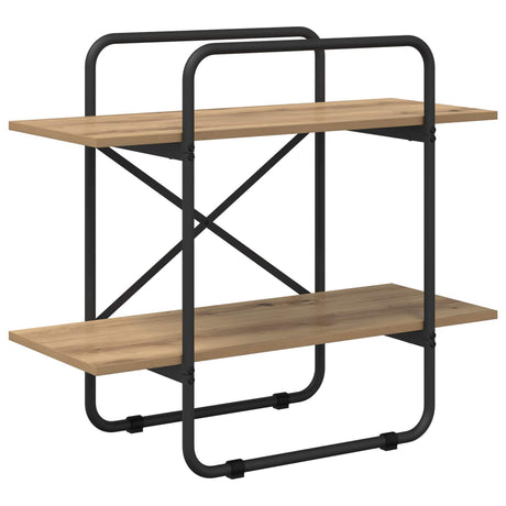 Vidaxl boekenrek 2-laags 60 x 35 x 70 cm pb artisanaal eiken