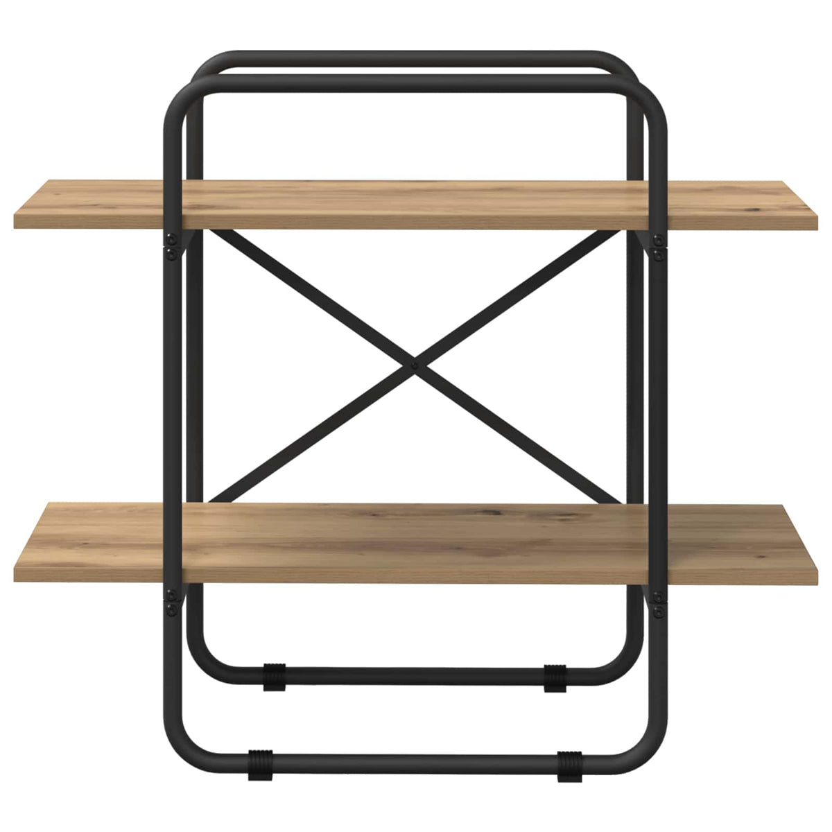 Vidaxl boekenrek 2-laags 60 x 35 x 70 cm pb artisanaal eiken