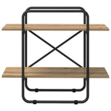 Vidaxl boekenrek 2-laags 60 x 35 x 70 cm pb artisanaal eiken
