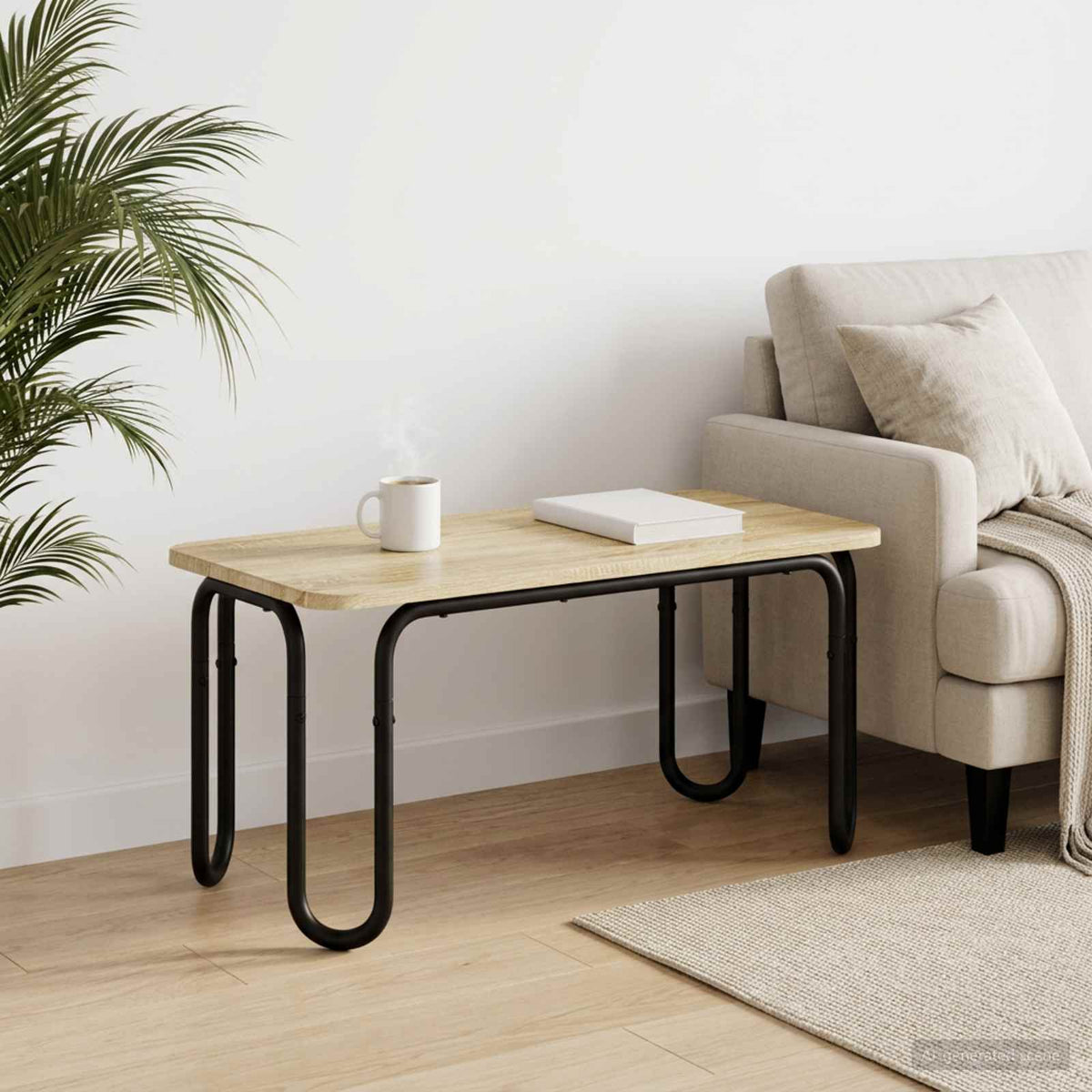 Vidaxl salontafel sonoma eiken 100 x 50 x 45 cm bewerkt hout