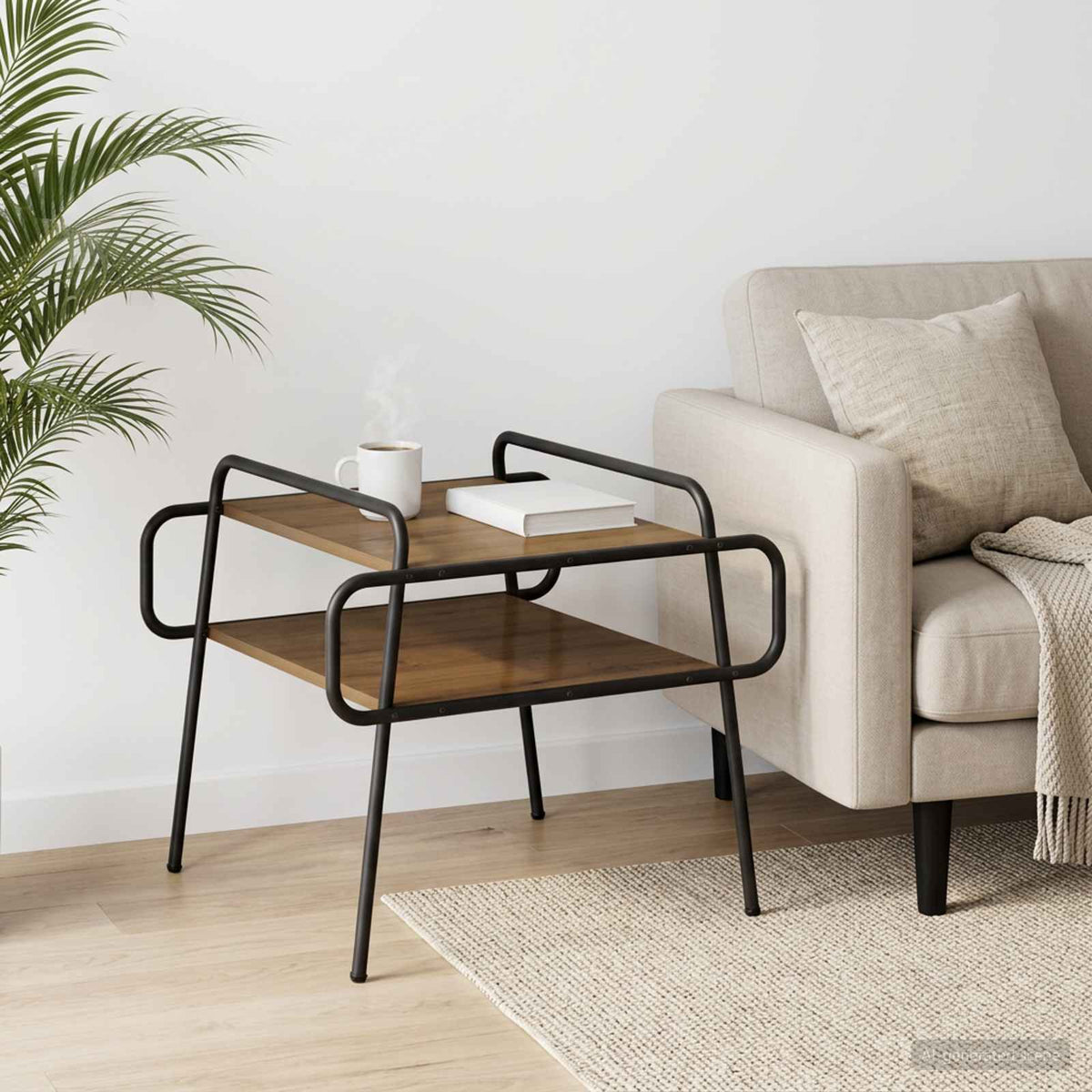 Vidaxl salontafel artisanaal eiken 60 x 60 x 51 cm bewerkt hout