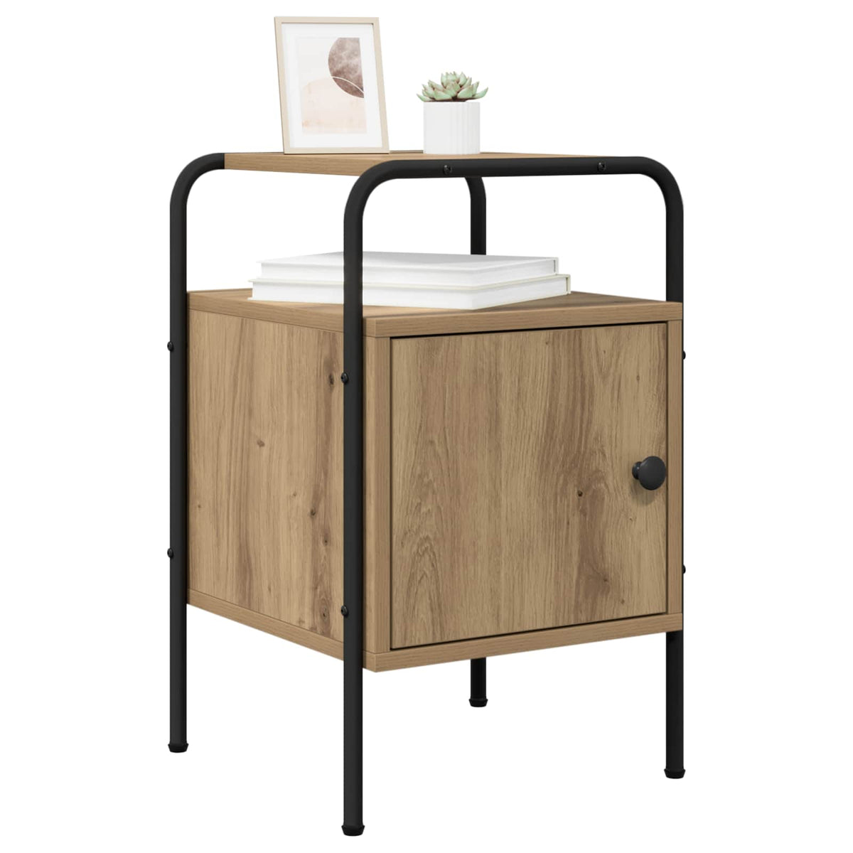 Vidaxl nachtkastje artisanaal eiken bewerkt hout