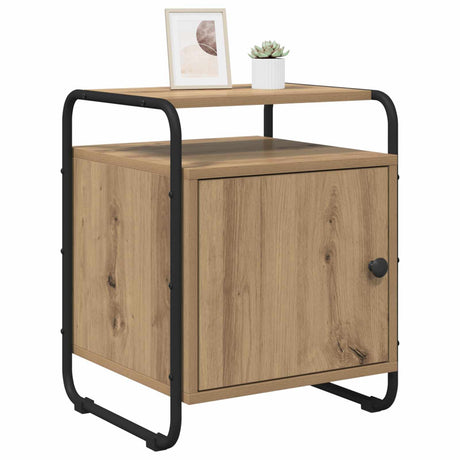 Vidaxl nachtkastje 2 st artisanaal eiken bewerkt hout