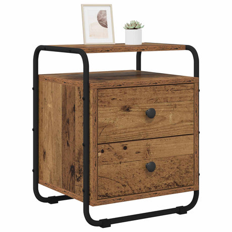Vidaxl nachtkastje oud hout 40 x 36,5 x 50 cm bewerkt hout