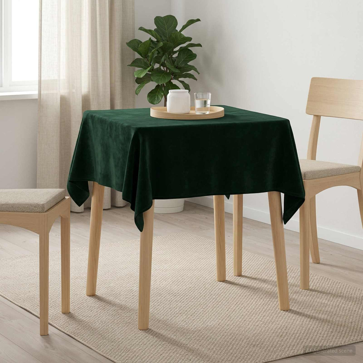 Vidaxl tafelkleed vierkant donkergroen 90 x 90 cm polyester